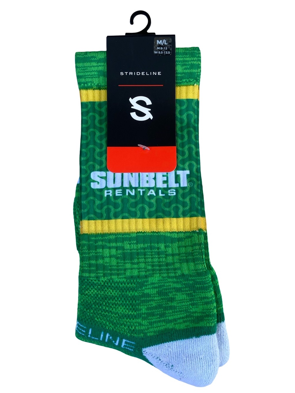 Strideline Crew Socks M/L Sunbelt Rental Swag Merch Green NEW M: 8-12 W:9.5-13